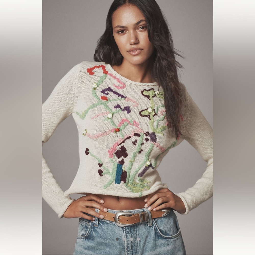 Mandinga Anturia Merino Wool Cotton Textured Sweater